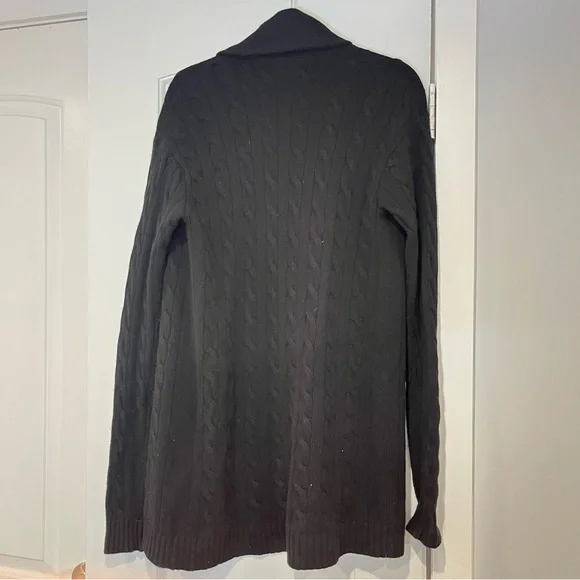 Ralph Lauren Cashmere Cable Knit Cardigan Small Sweater Black Label Duster RARE - Picture 5 of 8